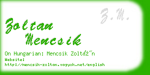 zoltan mencsik business card